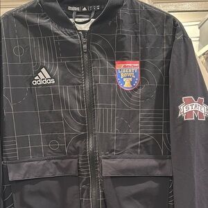 Adidas Black Bomber Jacket with Varsity Style